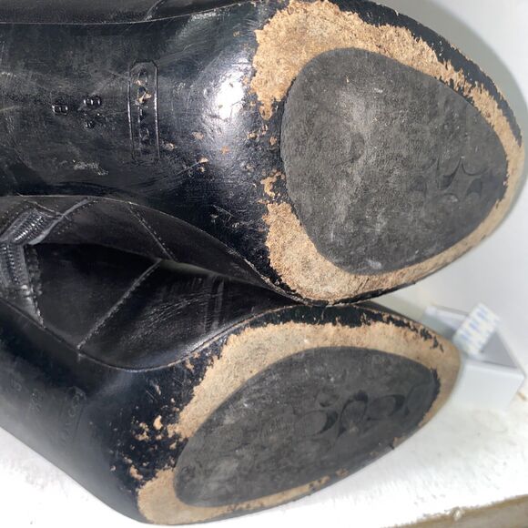 Coach Black Melinda Heeled Boots - Size Women's 8.5 - Picture 8 of 10